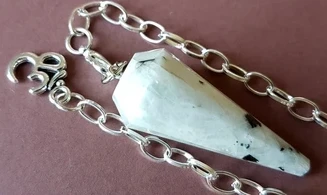 Moonstone faceted cone pendulum