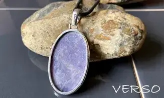 Lépidolite pierre pendentif & Argent