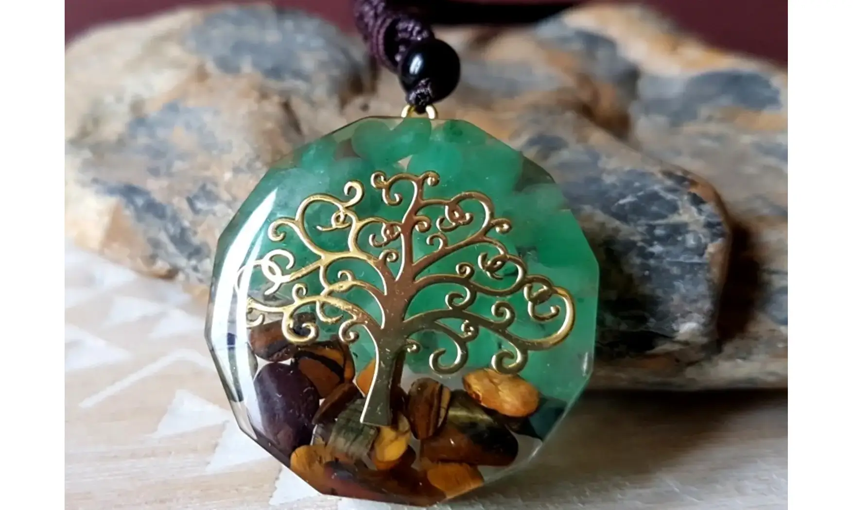 Oeil de Tigre Pendentif Orgonite