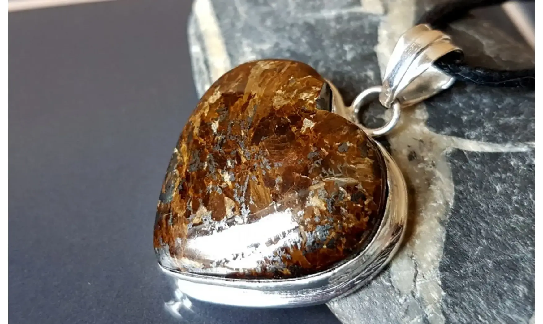 Bronzite pendentif & Argent