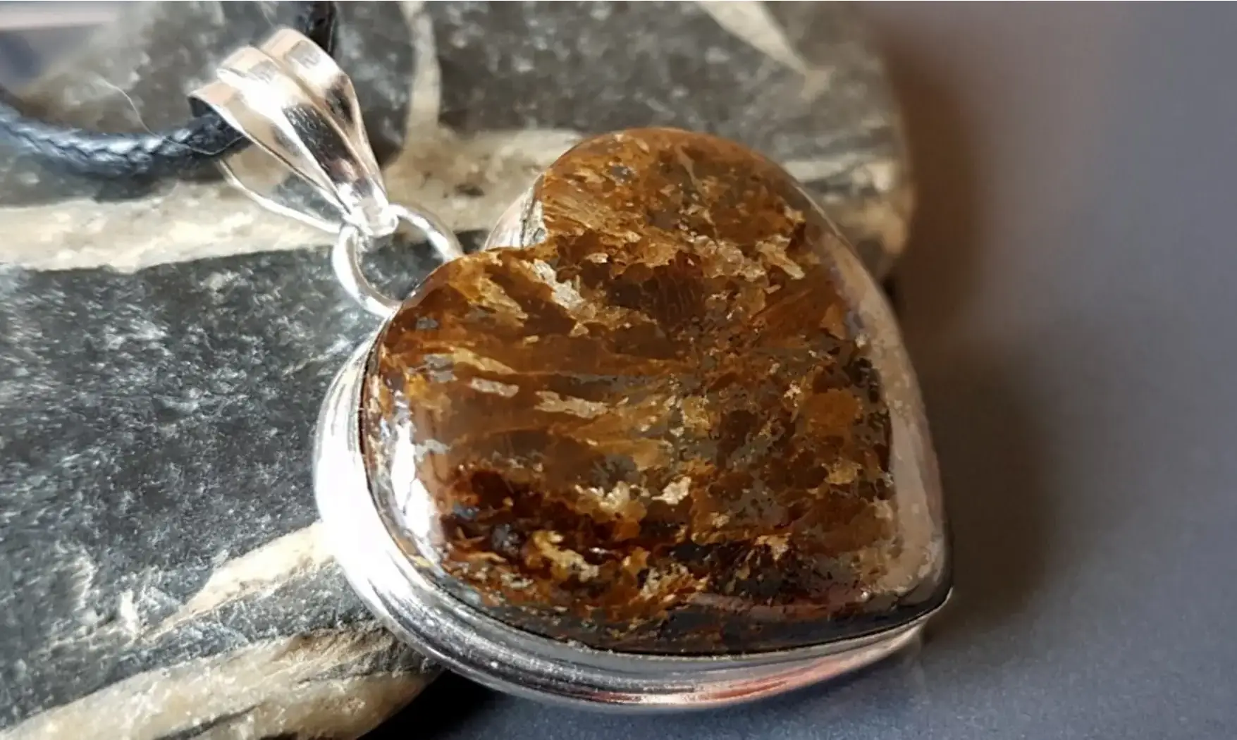 Bronzite pendentif & Argent