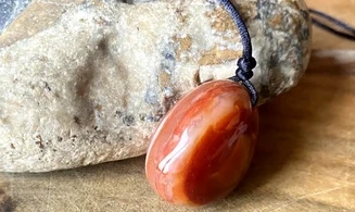 Cornaline pierre percée C pendentif