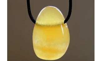 Calcite orange pierre percée pendentif