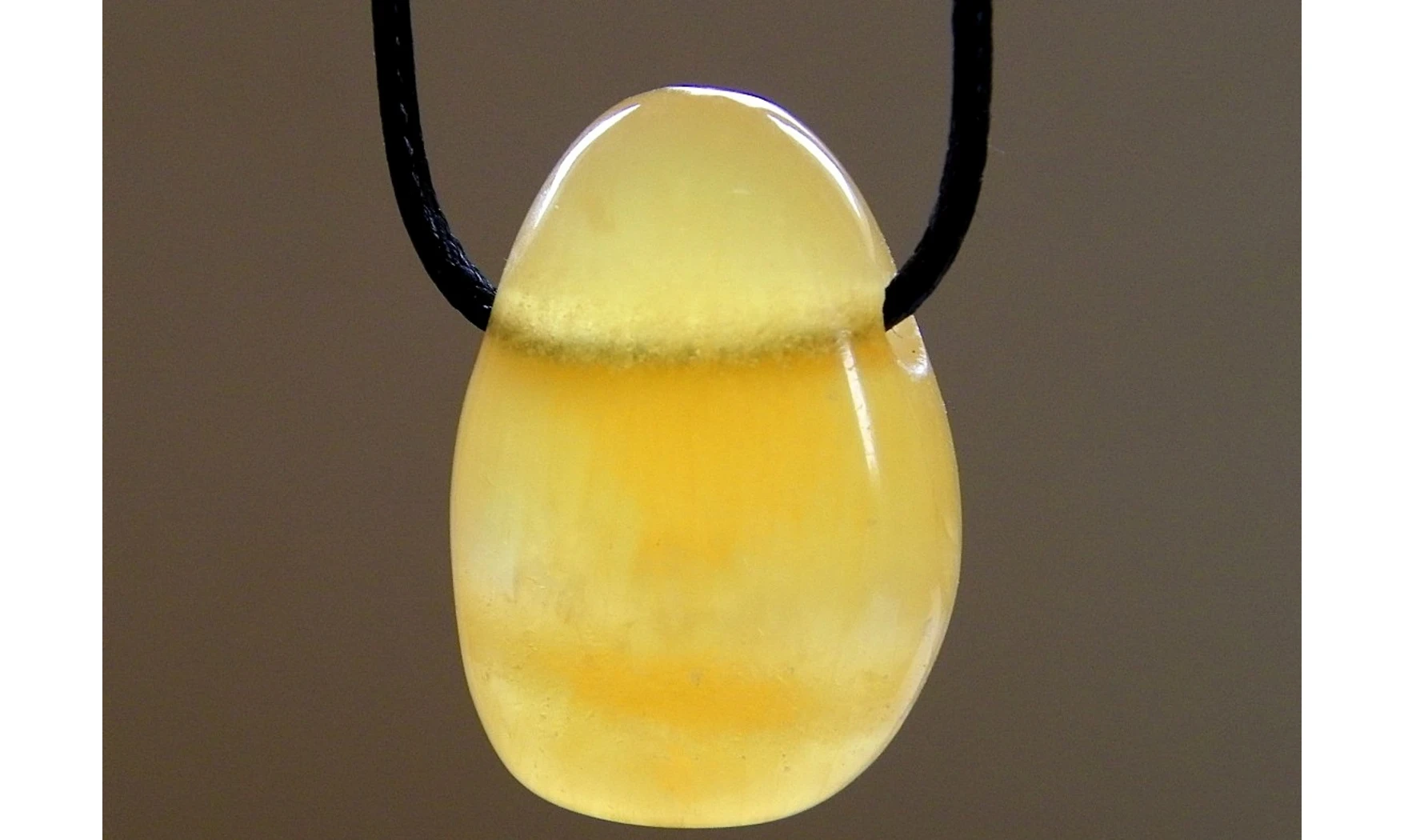Calcite orange pierre percée pendentif