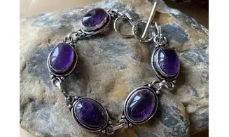 Améthyste bracelet pierres & Argent