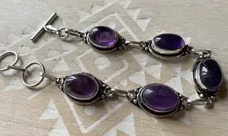 Améthyste bracelet pierres & Argent