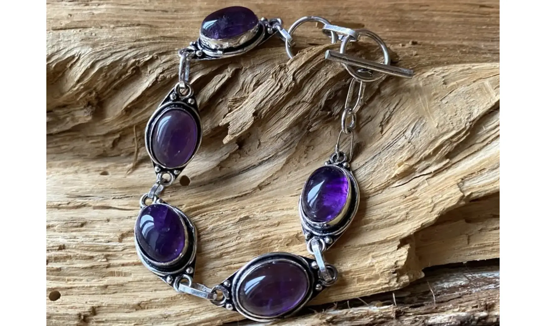 Améthyste bracelet pierres & Argent