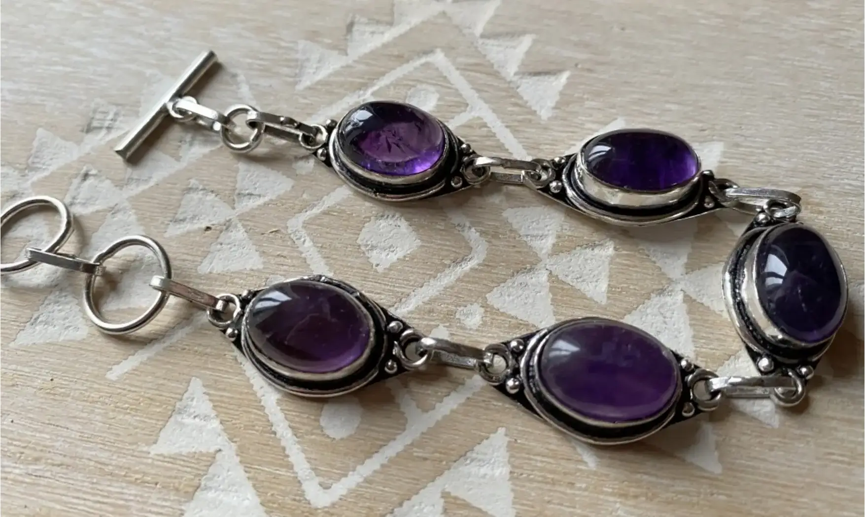 Améthyste bracelet pierres & Argent