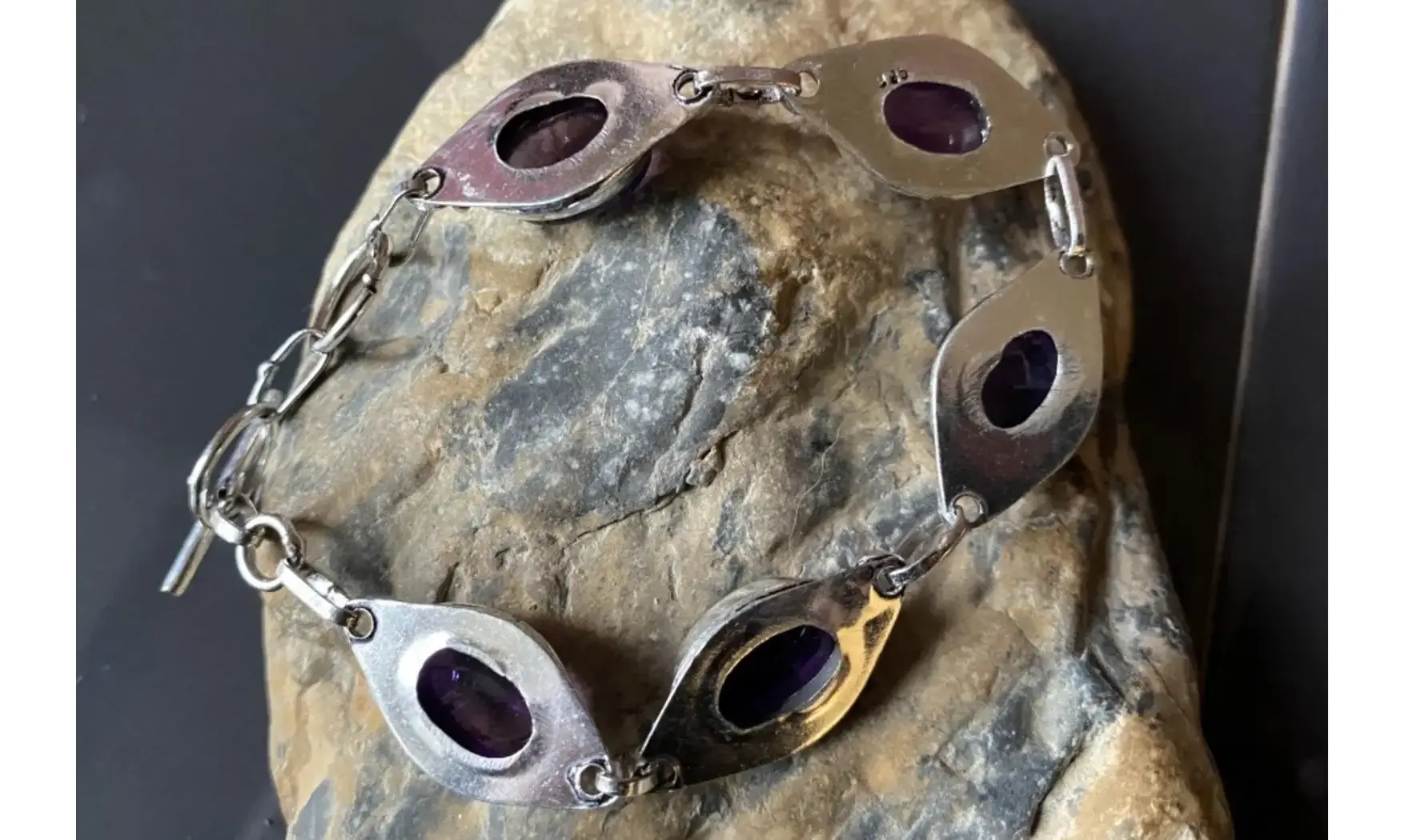 Améthyste bracelet pierres & Argent