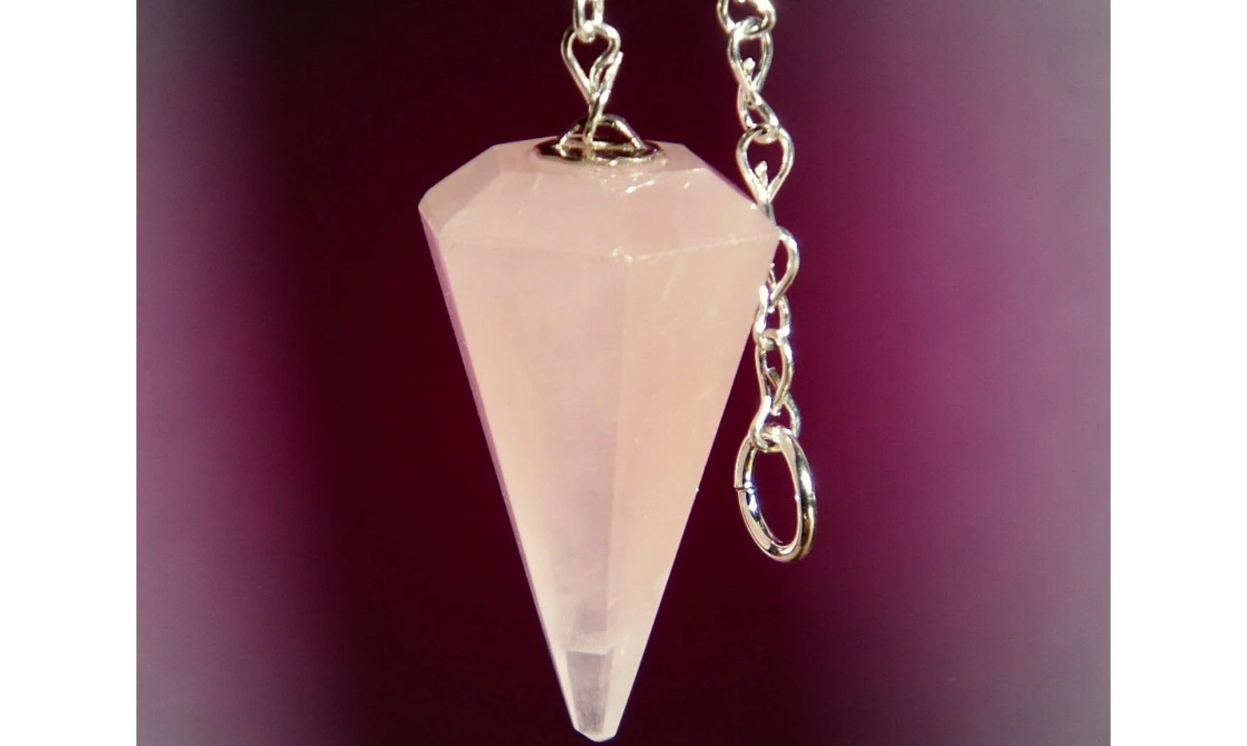 Quartz rose pierre pendule cône facetté