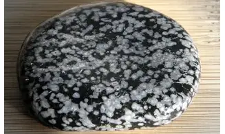 Obsidian Snowflake Palm Stone