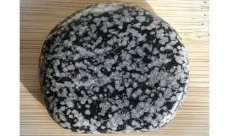 Obsidian Snowflake Palm Stone