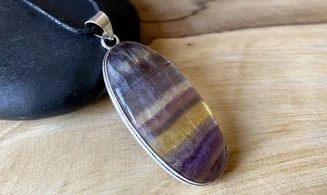 Rainbow Fluorite & 925 Silver plated