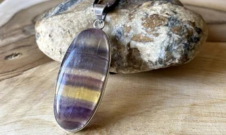 Rainbow Fluorite & 925 Silver plated