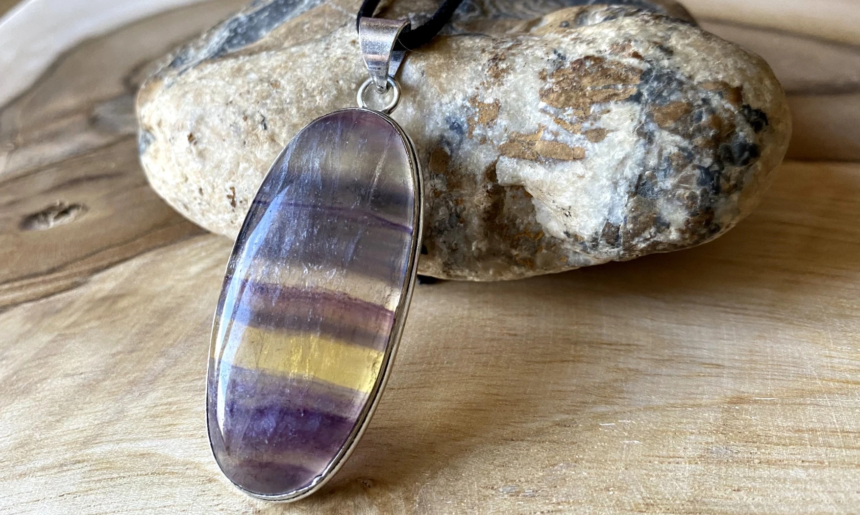 Fluorine multicolore pendentif & Argent