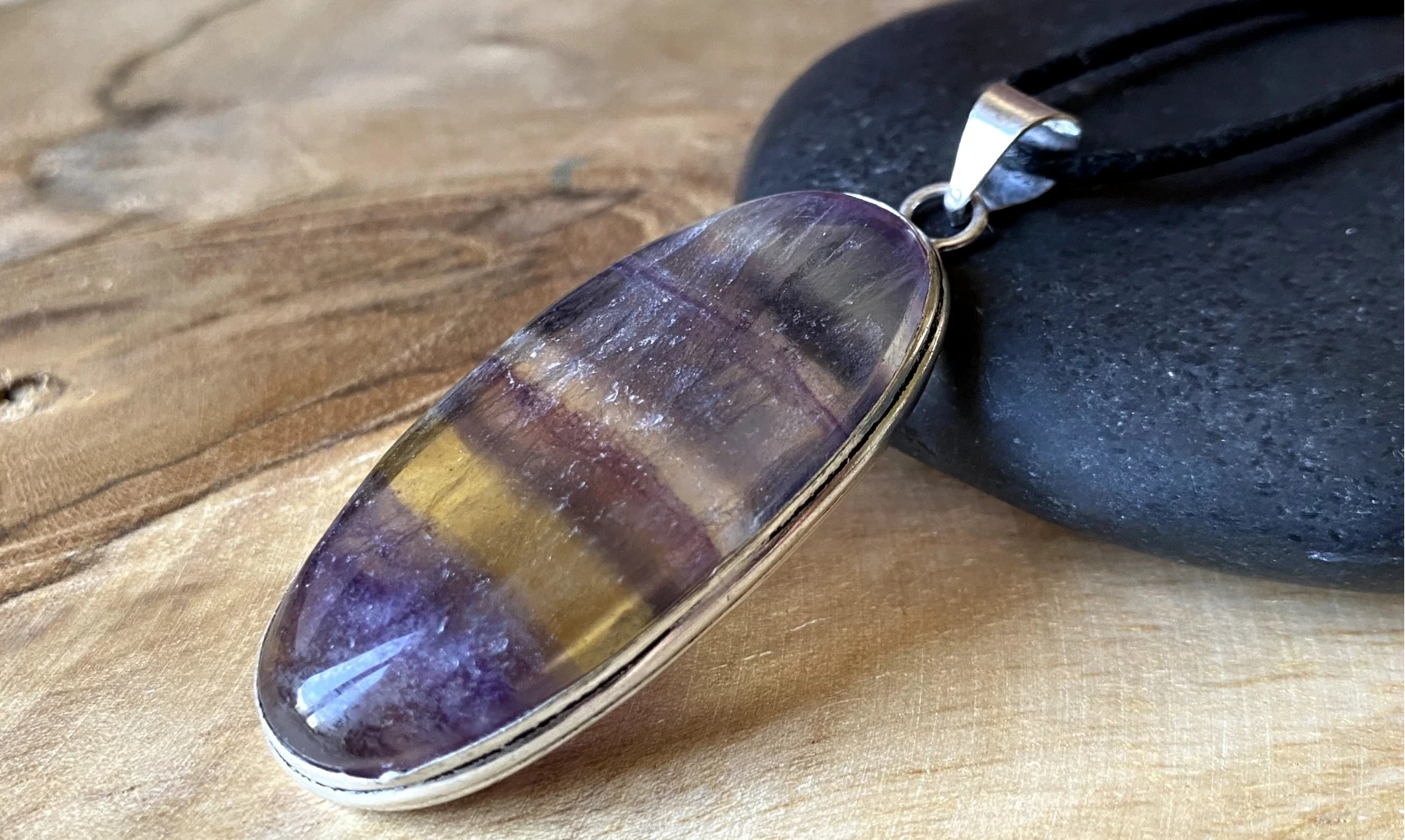 Fluorine multicolore pendentif & Argent