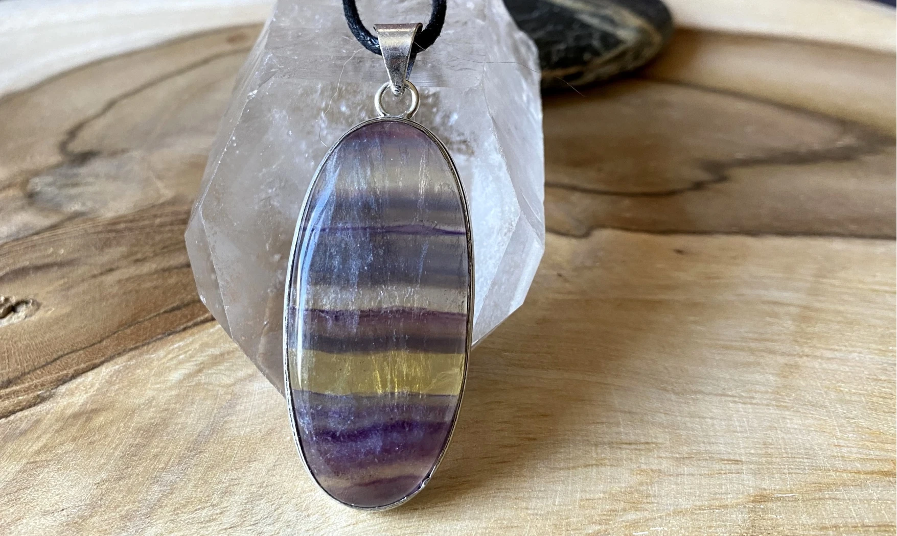 Fluorine multicolore pendentif & Argent