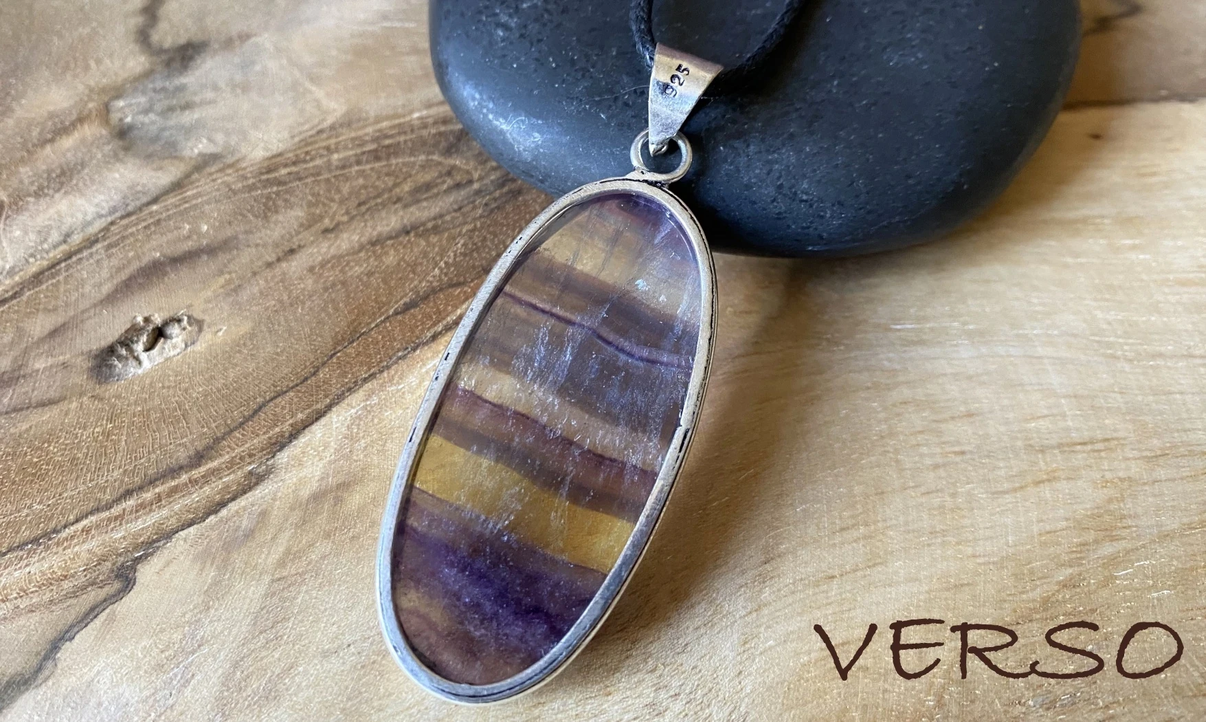 Fluorine multicolore pendentif & Argent