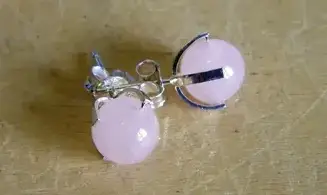 Rose Quartz 925 Silver plated Earring