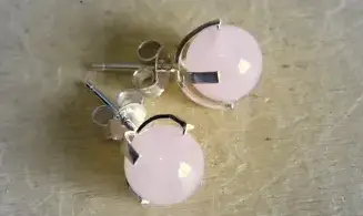 Rose Quartz 925 Silver plated Earring