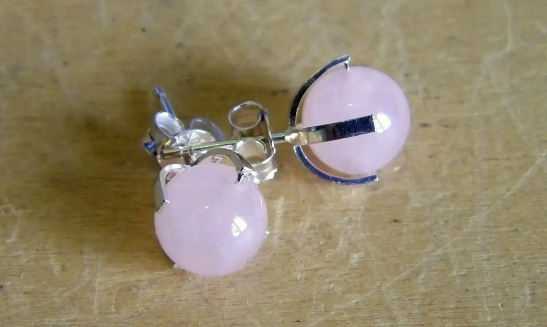 Boules pierre Quartz rose Argent