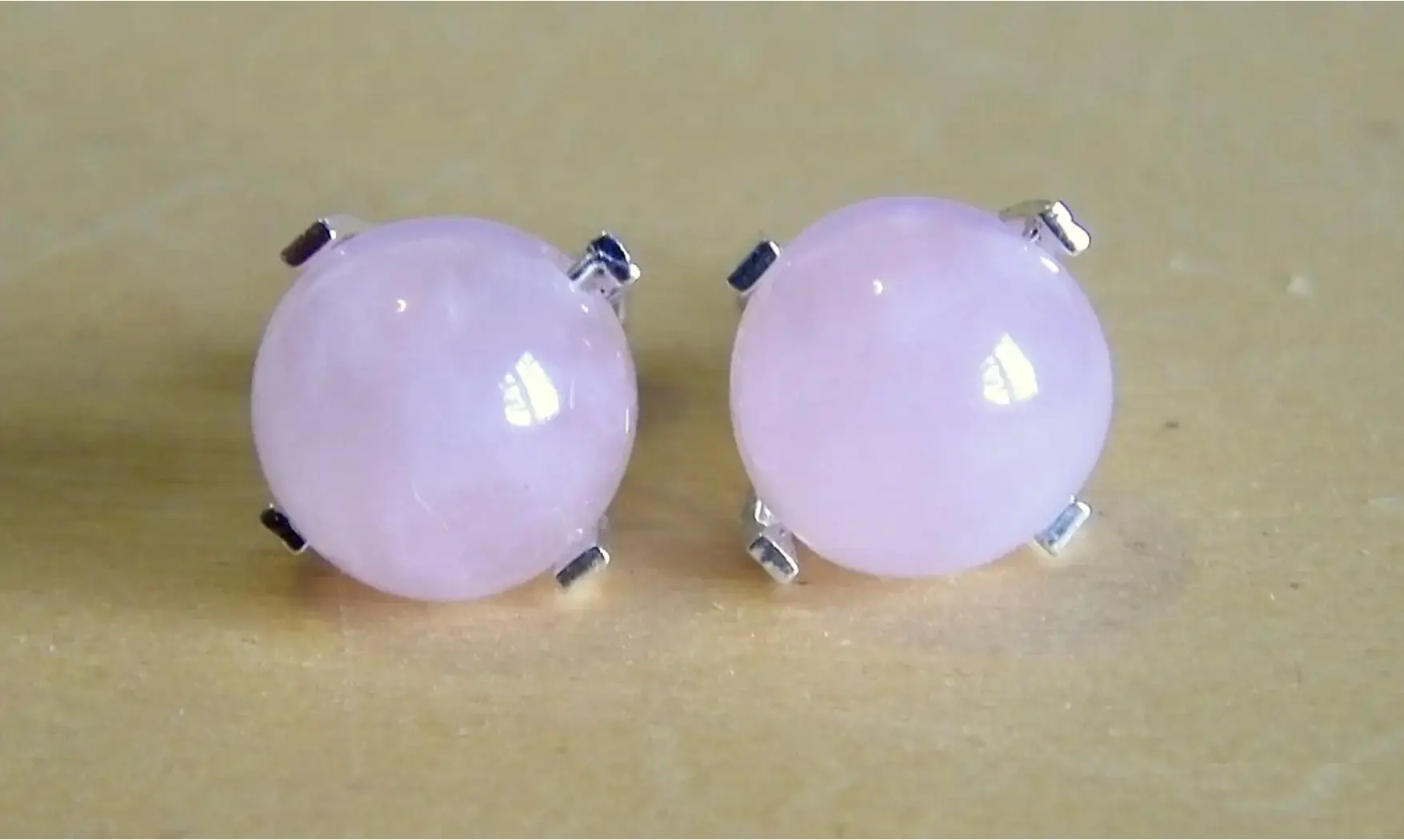 Boules pierre Quartz rose Argent