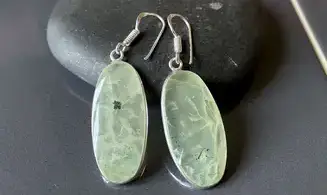 Prehnite 925 Silver plated Earring