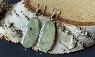 Prehnite 925 Silver plated Earring