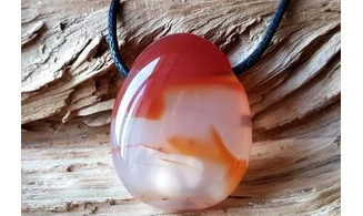 Cornaline pierre percée 1 pendentif