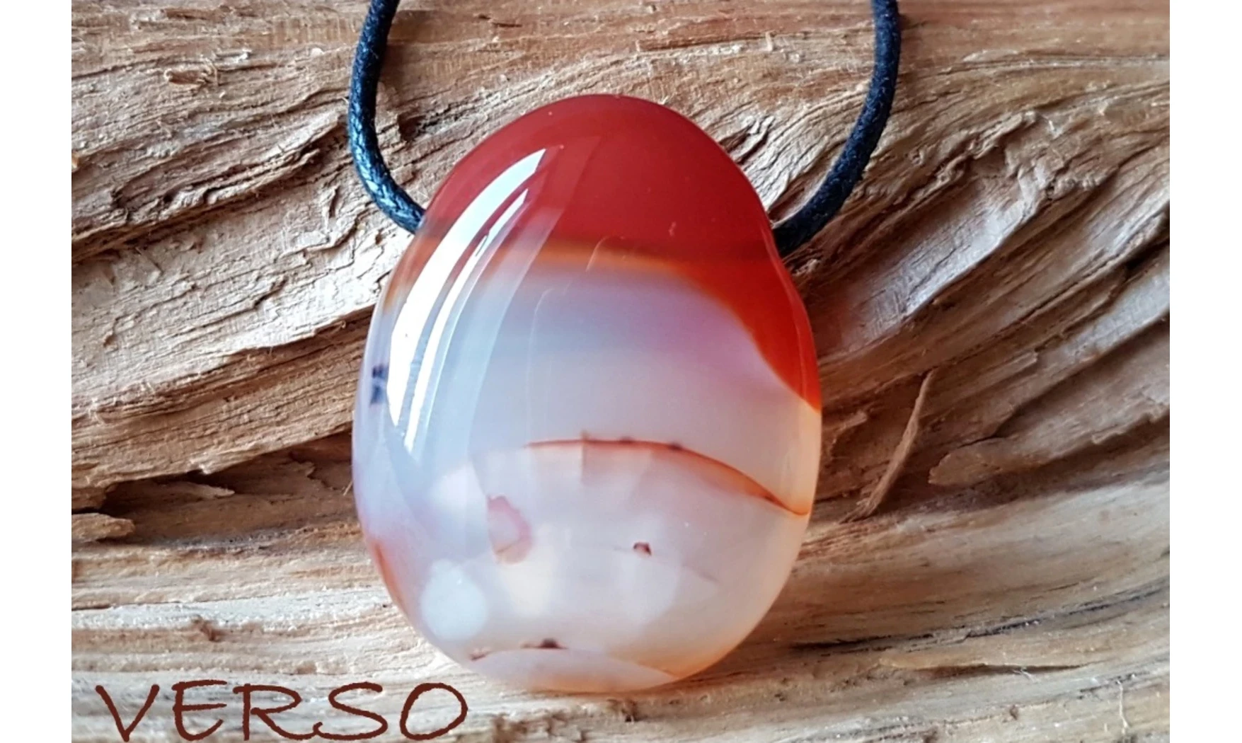 Cornaline pierre percée 1 pendentif