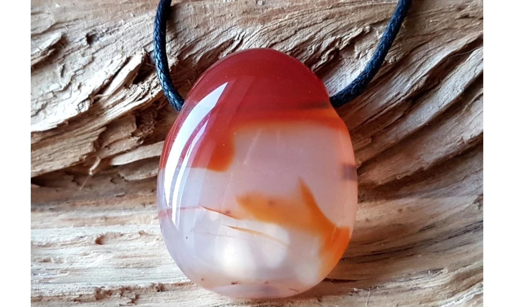 Cornaline pierre percée 1 pendentif