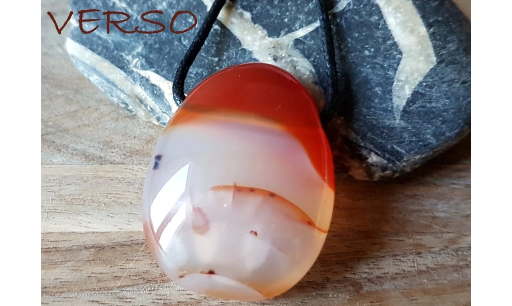 Cornaline pierre percée 1 pendentif