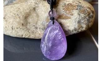 Amethyst stone drilled pendant D