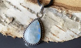Pierre de Lune pendentif & Argent 6