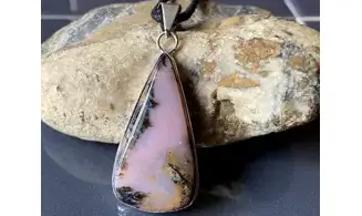 Pink Opal & 925 Silver plated