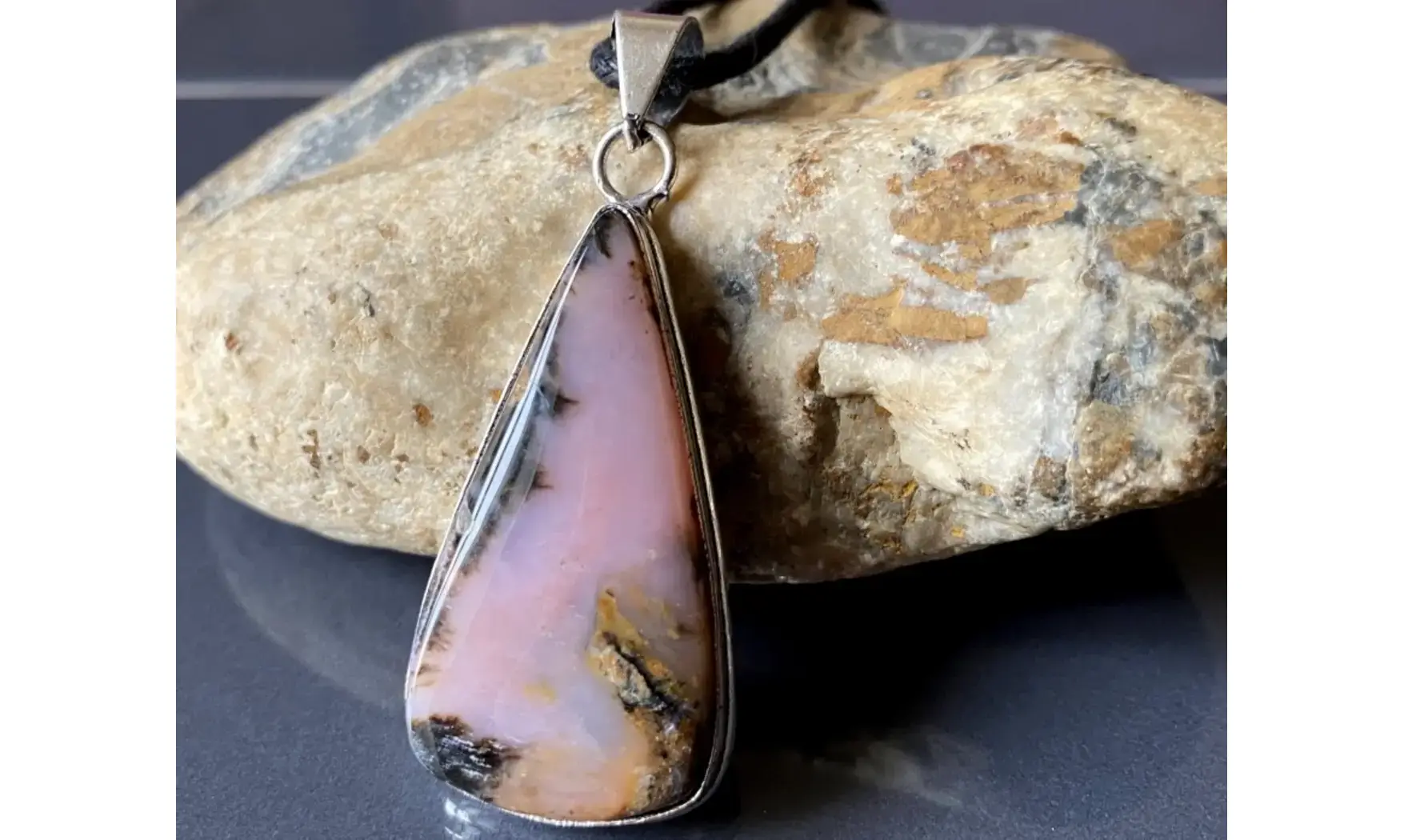 Pink Opal & 925 Silver plated