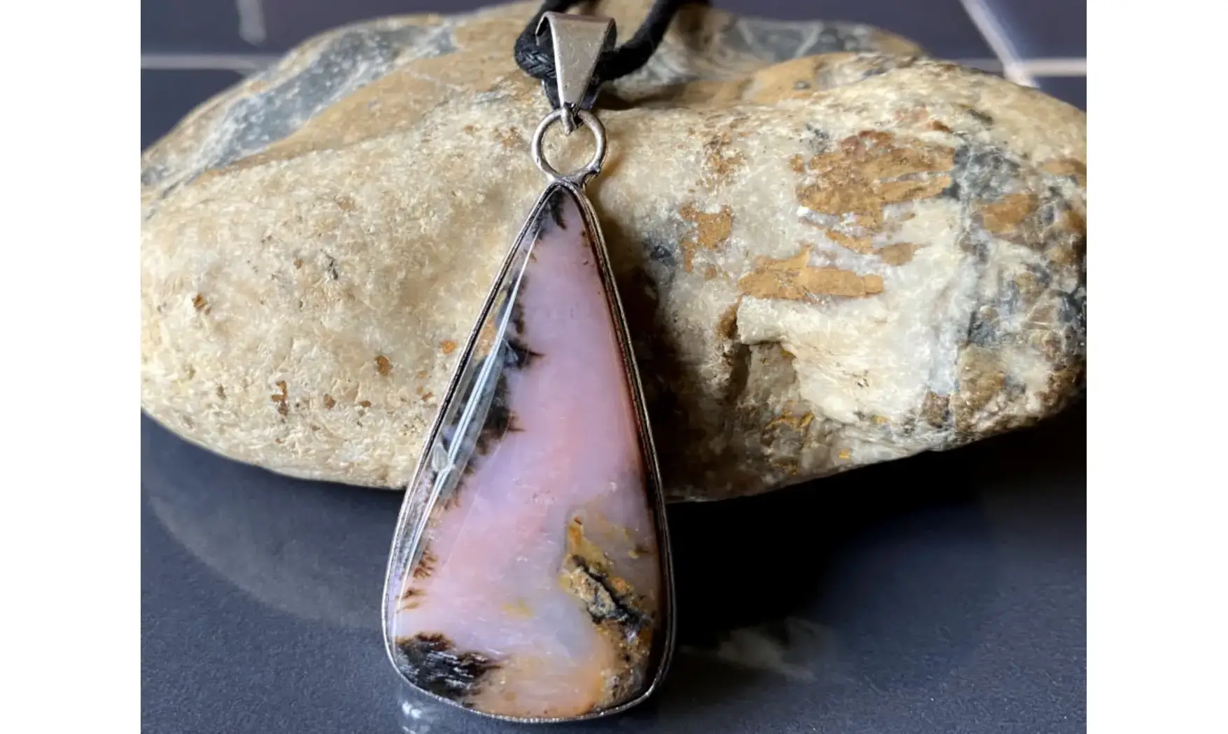 Pink Opal & 925 Silver plated
