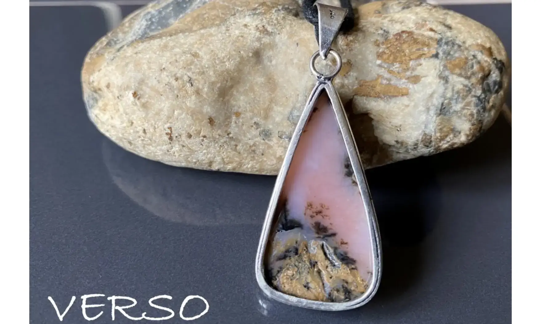 Pink Opal & 925 Silver plated