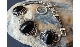 Onyx Noir Bracelet pierres & Argent
