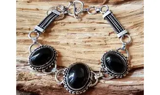 Onyx Noir Bracelet pierres & Argent