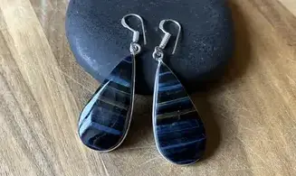 Hawk's eye 925 Silver plated Earrings