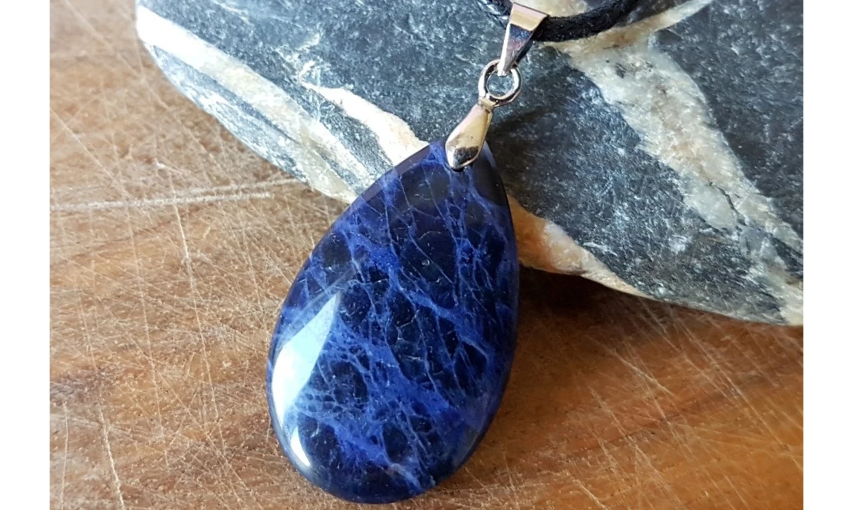 Sodalite Galet pierre pendentif 3
