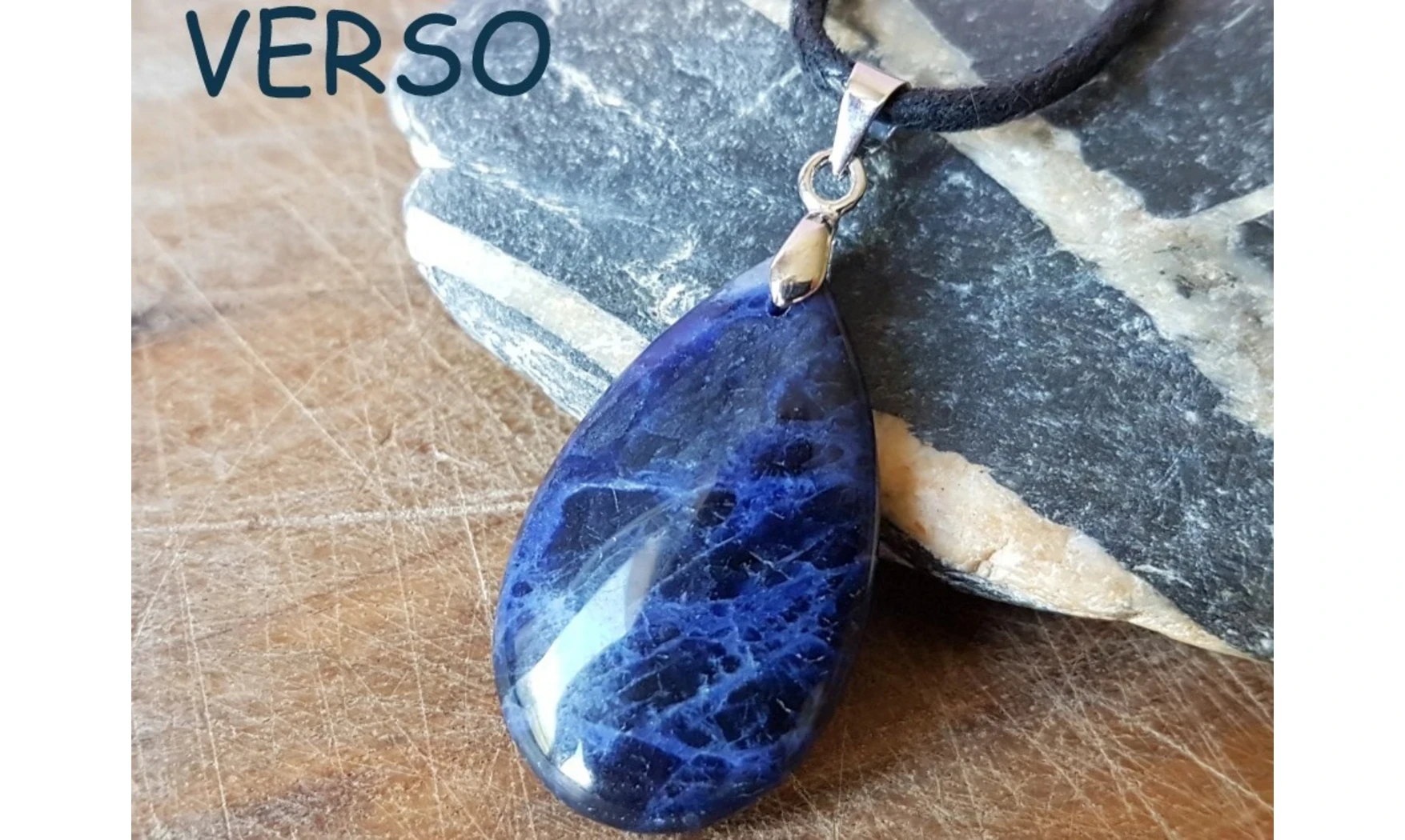 Sodalite Galet pierre pendentif 3