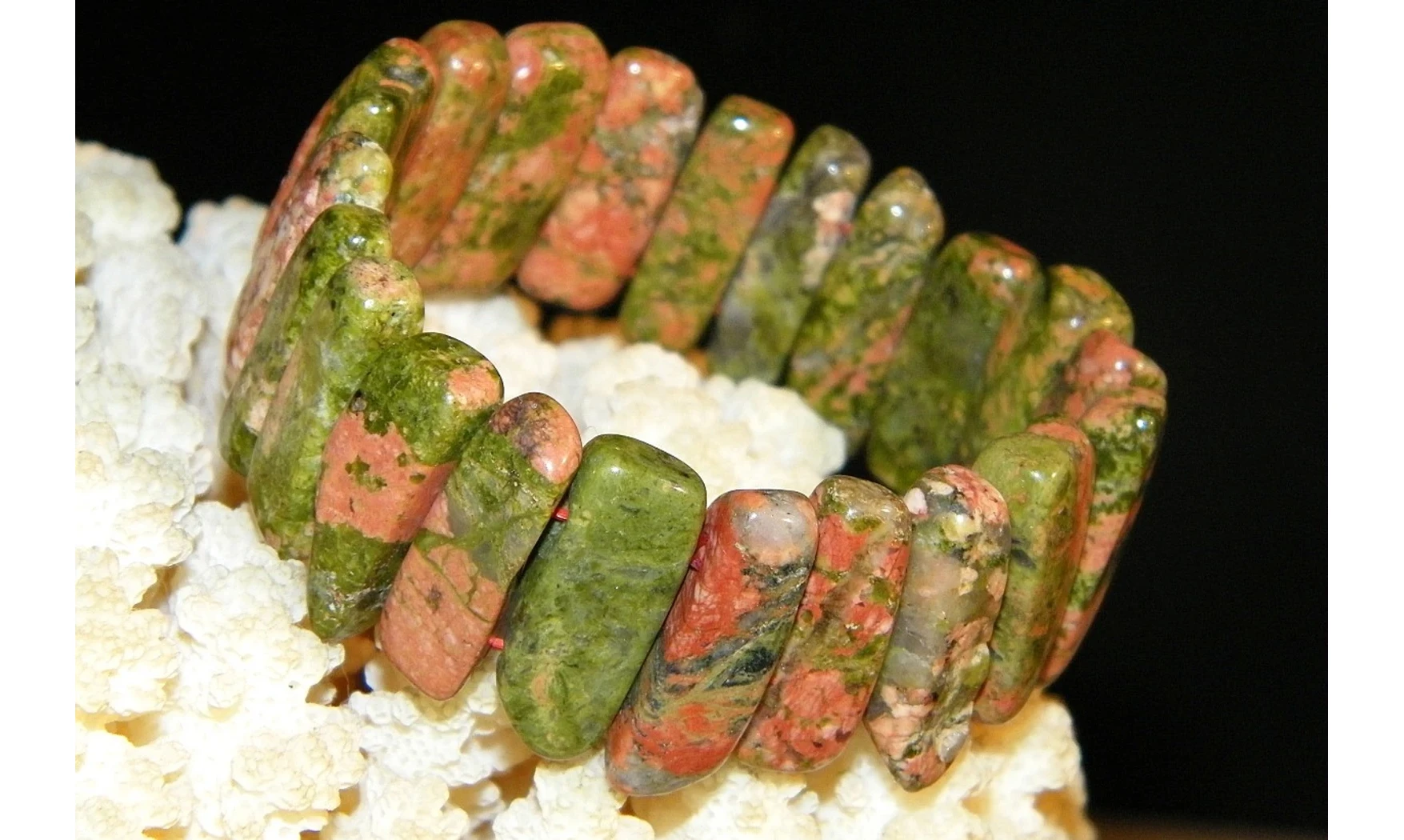 Unakite Bracelet Pierres Baguettes