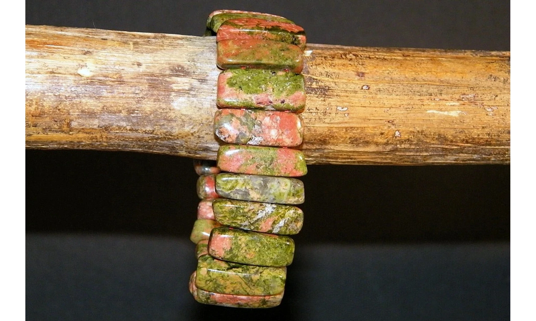 Unakite Bracelet Pierres Baguettes