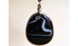 Agate 5 Galet pierre pendentif