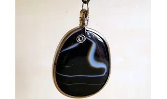 Agate 5 Galet pierre pendentif