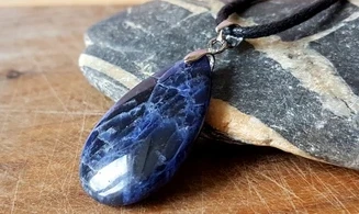 Sodalite Galet pierre pendentif 2