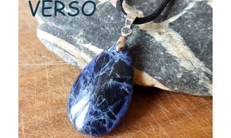 Sodalite Galet pierre pendentif 2