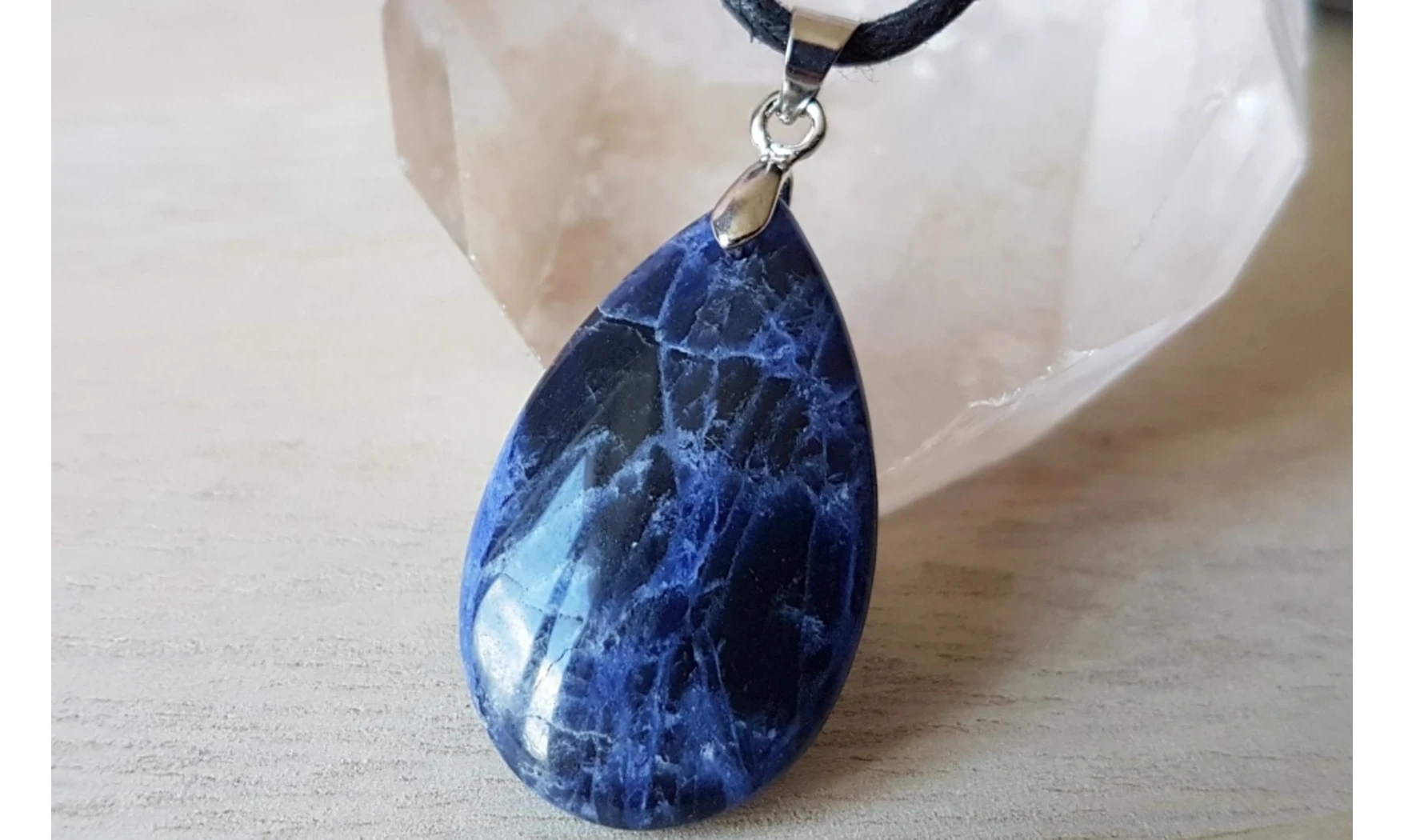 Sodalite Galet pierre pendentif 2